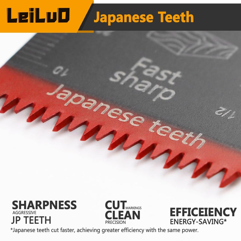 LEILUO 50 Pcs Multitool Blade for Wood Nails Drywall Titanium Oscillating Saw Blades Japanese Tooth Oscillating Tool Accessories with Storage Bag Compatible with DeWalt Makita Dremel and More - Image 4